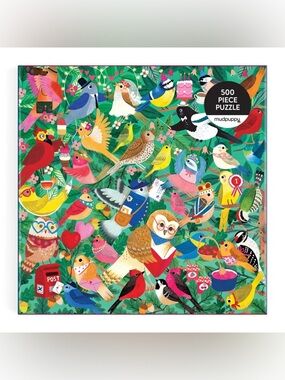 Mudpuppy 500-Piece Colorful Birds Puzzle Birding Around Family NEW